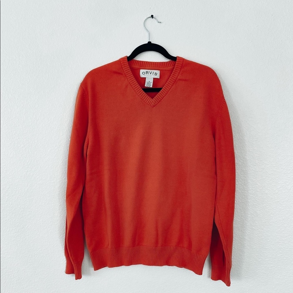 Orange V-Neck Sweater
